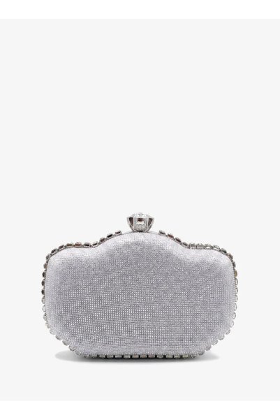 VİNY Women's Metallic Hard-Shell Clutch Bag