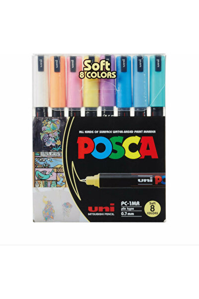 POSCA Pix Extra Fin 0.07mm Culori Pastel Moi 8 bucăți. Markere acrilice 8 bucăți