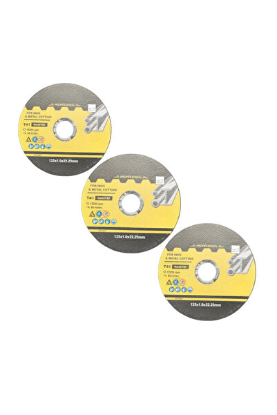 OEM Top Bottom Set of 3 abrasive discs, diameter 125 mm, for cutting metal pr...