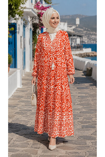 forte bella Trend Maxi Boy Ethnic Pattern Hijab Dress
