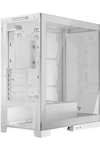 Modecom Carcasă PC Volcano Space Gaming Midi Tower cu fereastră laterală, albă