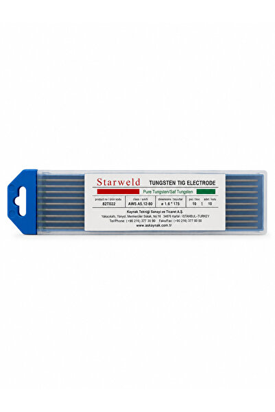 Askaynak STARWELD Tungsten Elektrod 1.6x175 mm AWS A5.12-80 10'lu Paket 82T02...