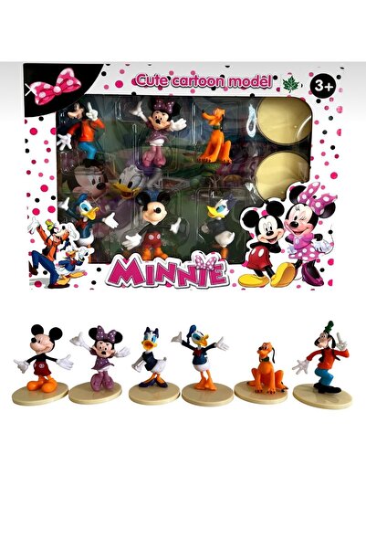 Majestia Mickey Mouse ve Arkadaşları 6’lı 8 cm Figür Oyuncak Seti Minnie Dona...