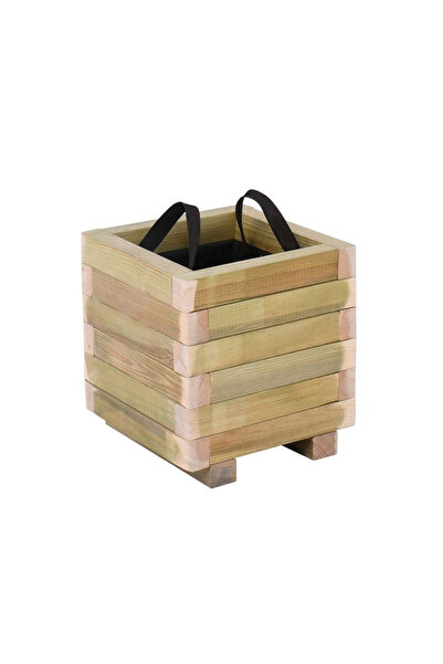 woodwell FLOWER POT WOOD Γλάστρα, Εμποτισμού Pine, Απόχρωση Φυσικό, 30x30x32cm