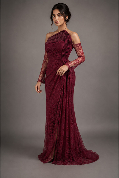Queens dresses Long Lace Evening Dress Tep