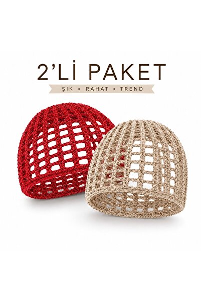 Cherry Butik 2-Piece Mesh Beanie Set