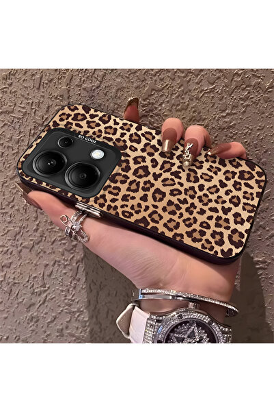 SLIMFELT Redmi Note 13 Pro 4G Uyumlu Yüksek kaliteli retro klasik leopar dese...