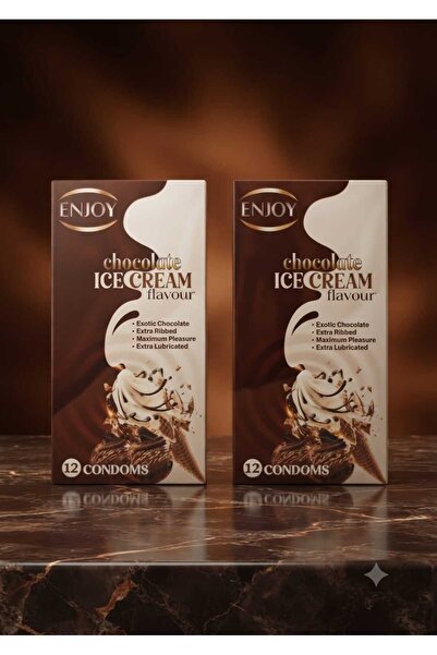 Enjoy Engoy Medical Lubricated 12 Pcs - Condoms 12 Pack - Chocolate Ice Cream...