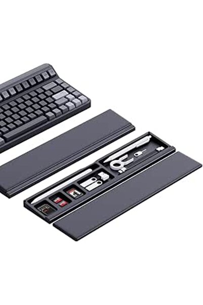 Arabest Ergonomic Keyboard Wrist Rest, Memory Foam Pad With Storage Slot, Bla...