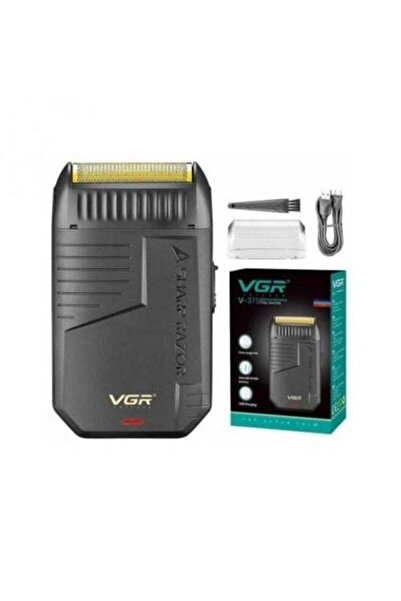 VGR ماكينة حلاقة كهربائية لاسلكية قابلة للشحن V-375 باللون الأسود