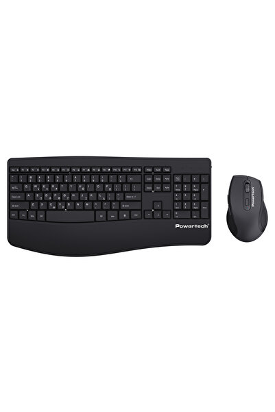 POWERTECH set ποντίκι & πληκτρολόγιο PT-1490, 2.4GHz & Bluetooth, μαύρο