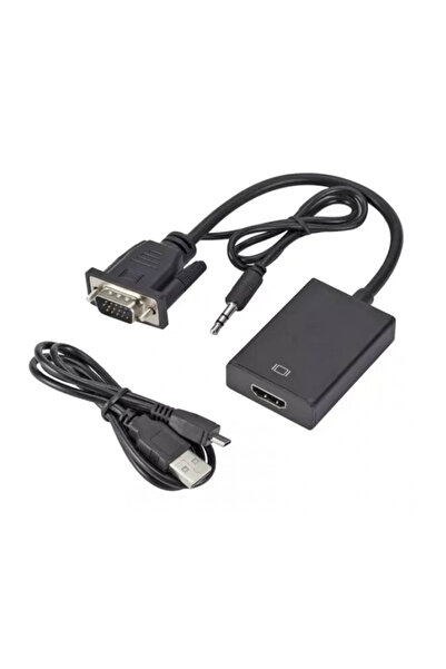 POWERTECH αντάπτορας VGA & 3.5mm σε HDMI PTH-078, μαύρος
