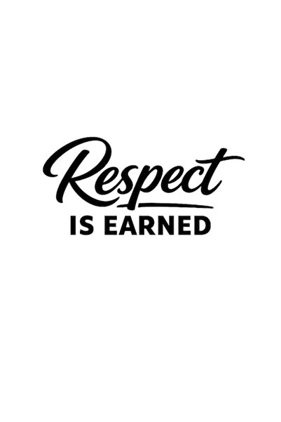 OEM Autocolant decorativ auto  "Respectul este câștigat ", 15cm, Negru