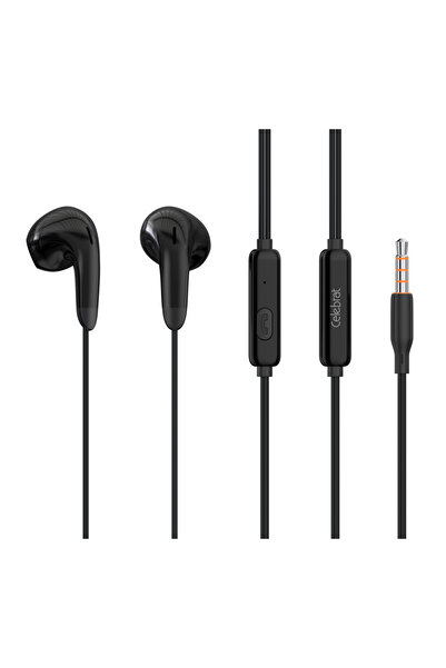 Celebrat earphones με μικρόφωνο G27, 3.5mm σύνδεση, Φ14mm, 1.2m, μαύρα