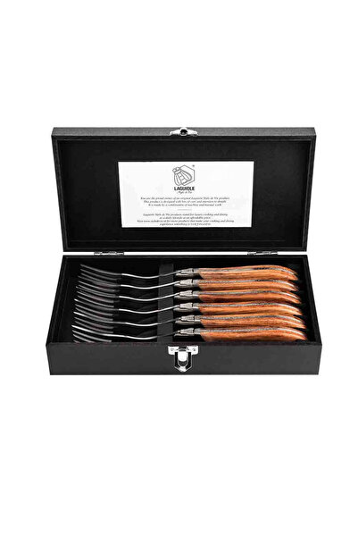 Style de Vie Set 6 furculite Laguiole, Maro/Argintiu