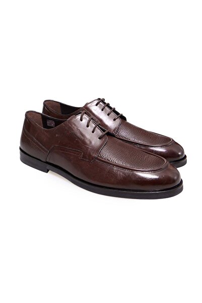 FRANCO CALVANI Brown Lace-Up Genuine Leather Men's Shoes