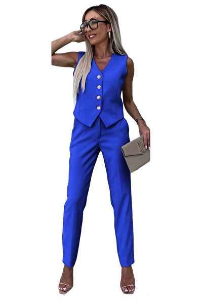 Woman's Fashion Γυναικείο μπλε σετ με παντελόνι