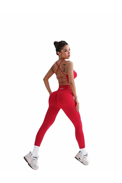 Woman's Fashion Γυναικείο Σετ Κολάν Κόκκινο