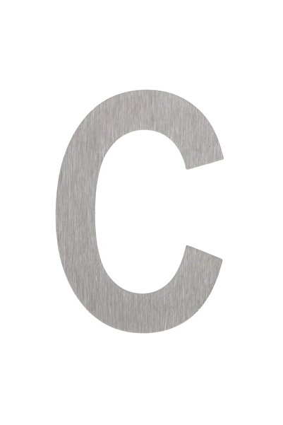 OEM Litera C, metalica, pentru poarta, autoadeziva, inox, 80 mm