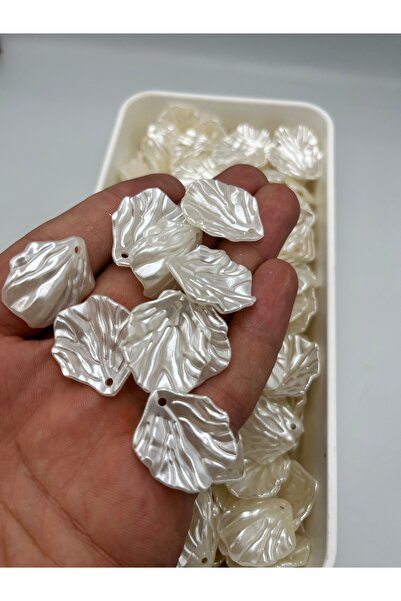 E.B EBRULİ BONCUK Colorful Leaf Acrylic Beads in Shell Shape (50 Pieces)