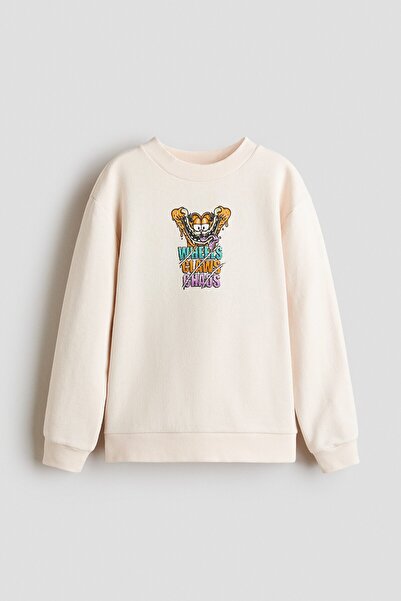 H&M Pamuklu ve Baskılı Sweatshirt
