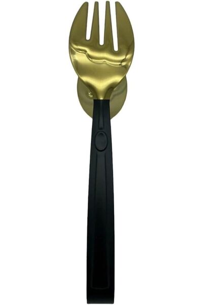 Yıldızan Edl Shop Gold Black, Stainless Steel, Salad Tongs, Bpa Free, 1 Piece...