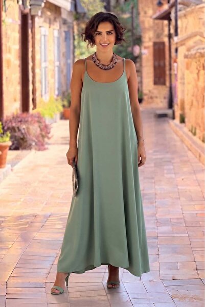 Nevin Kaya Moda Çağla Color Afitap Strap Dress