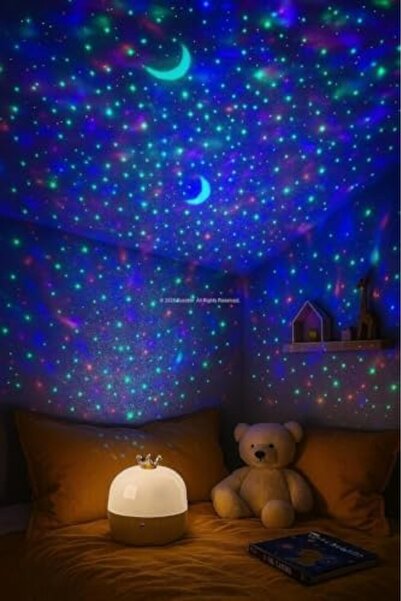 Yıldızan nry shop Çocuk Odası Yıldız Projeksiyon Gece Lambası 3 LED Işık Modl...