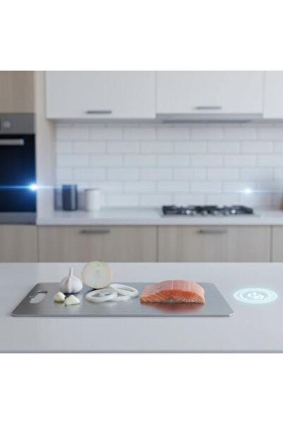 Yıldızan Adn Shop 20X30 cm Stainless Steel Cutting Board – Odor-Resistant, Sc...