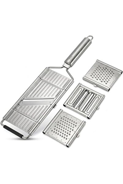 Yıldızan Msa Shop Premium Grater Set, 4 in 1, Stainless Steel, Ergonomic Hand...