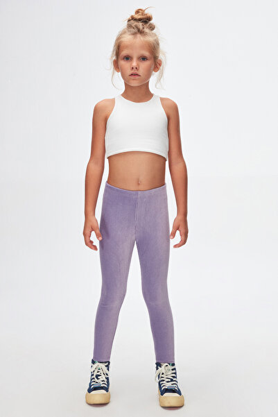 LOVETTI Light Lilac Girls' Corduroy Tights
