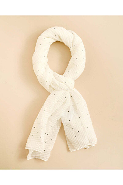 REDTAG Girls White Embellished Scarf