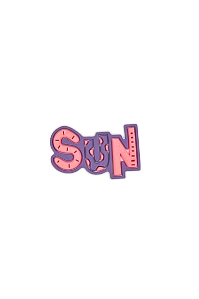 2 Adet Sun Yazı Terlik Süsü Delikli Terlik Charm Toka Yaz Aksesuar Unisex
