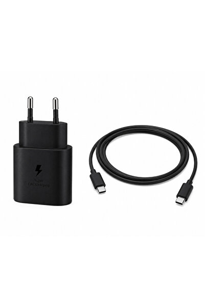 İthal Samsung Uyumlu 25W Usb-C Hızlı Şarj Adaptörü Type-C Şarj Kablosu Dahil ...