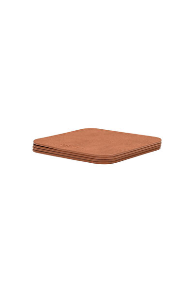 Estia Home Art Estia Σουπλά Allure Pvc 10x10cm Καφέ Σετ 4 Τεμ.