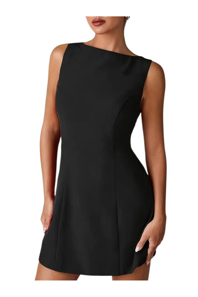 OEM Rochie casual, neagra, simpla, L
