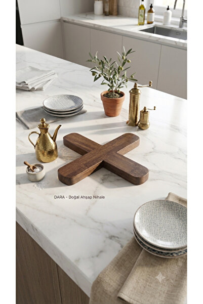 Dia Φυσικό ξύλινο σουβέρ Luxury X Design, ανθεκτικό στη θερμότητα, για κατσαρ...