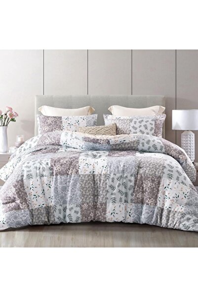 Whale Flotilla Soft Reversible Coverless Patchwork Duvet Set, Grey