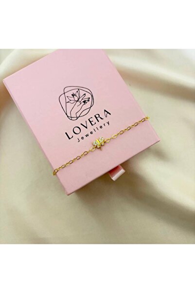 Lovera Jewellery 925 Ayar Gümüş Sertifikalı 14K Gold Renk Minimal Yusufçuk Bi...