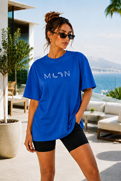 FECCY Premium Moon Printed Oversize Γυναικείο T-Shirt Βαμβακερό Oversize T-Shirt