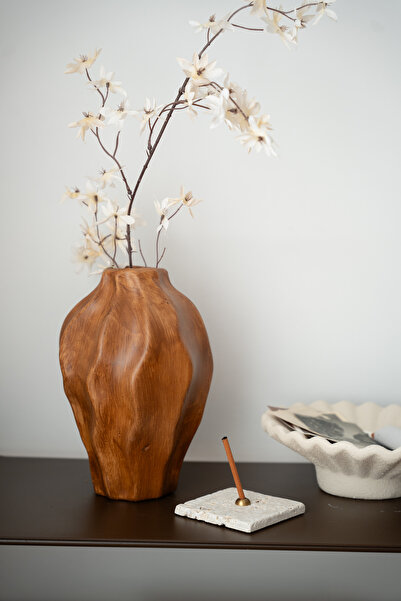 Dekorzdükkan Vento Wood Look Decorative Ceramic Vase
