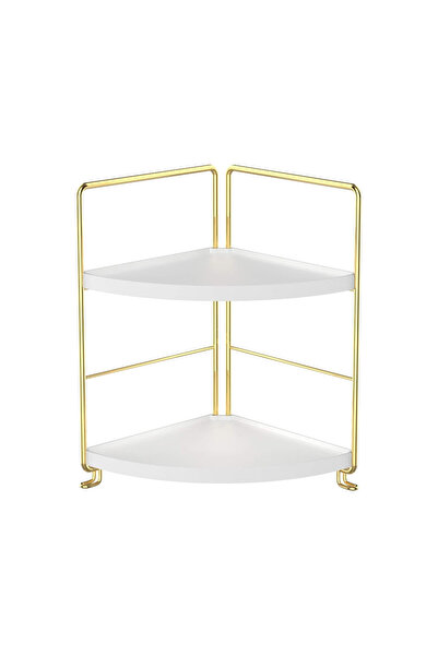 Lacoz 2-Tier Corner Countertop Storage Shelf Organizer with Metal Frame Stack...