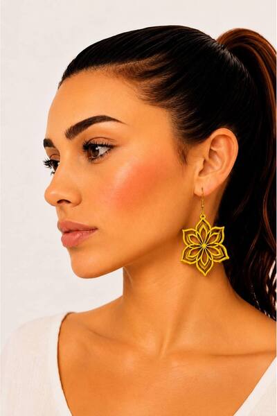 ROKH Women's Design Natural Handmade Wooden Authentic Earrings