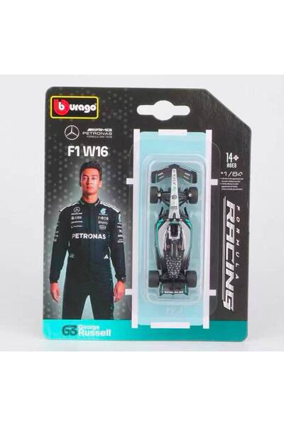 Burago 1:64 bgo 2025 george russell #63 f1 w16 model car
