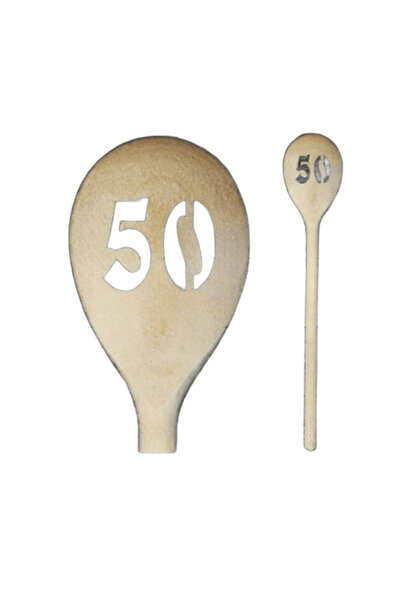 LimArt Lingura din lemn personalizata cu cifra 50, 30 cm, cadou aniversar