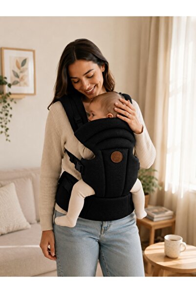 Pure Boutique Marsupiu ergonomic bebe, negru 4-12 Kg, reglabil, respirabil, c...