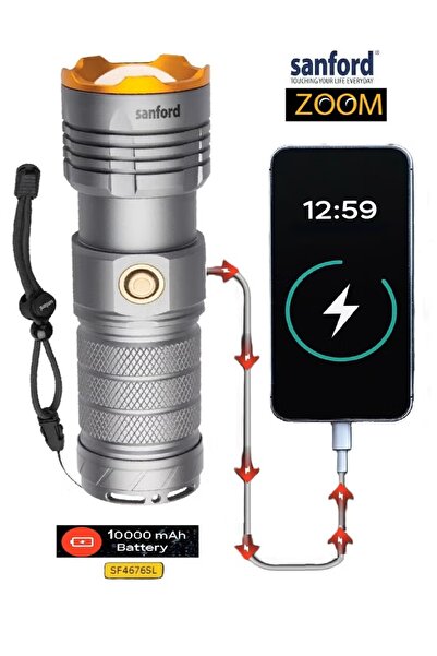 Sanford Rechargeable Led Tactical Searchlight with Zoom Function - Sanford Ra...