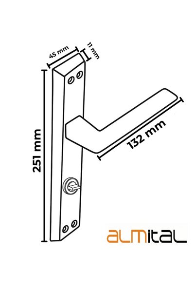 almital mobilya aksesuarları furniture accessories Lusso Anthracite Mirrored Door Handle Luxury Wc Door Handle
