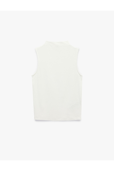 Koton Modal Fabric Slim Fit Stand Collar Sleeveless T-Shirt