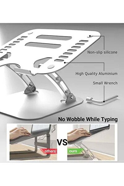 Go-Des Adjustable Height Ergonomic Aluminum Laptop Stand silver